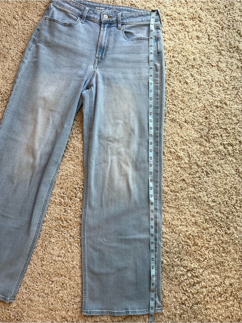 Old Navy High-Waisted Wow Wide Leg Light Blue Jeans - Picture 4 of 9
